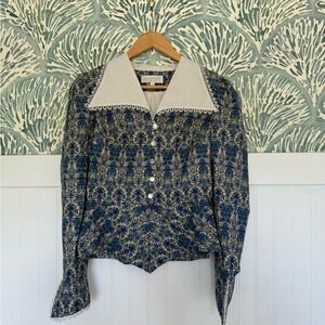 KristinIt Anisa Paisley Jacket with White Collar in Women’s Small
